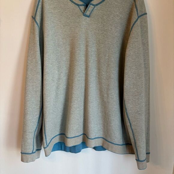 TOMMY BAHAMA Men’s Flipshore Abaco Reversible Sweatshirt Blue/Gray size 3X/XXXL! - Picture 12 of 14